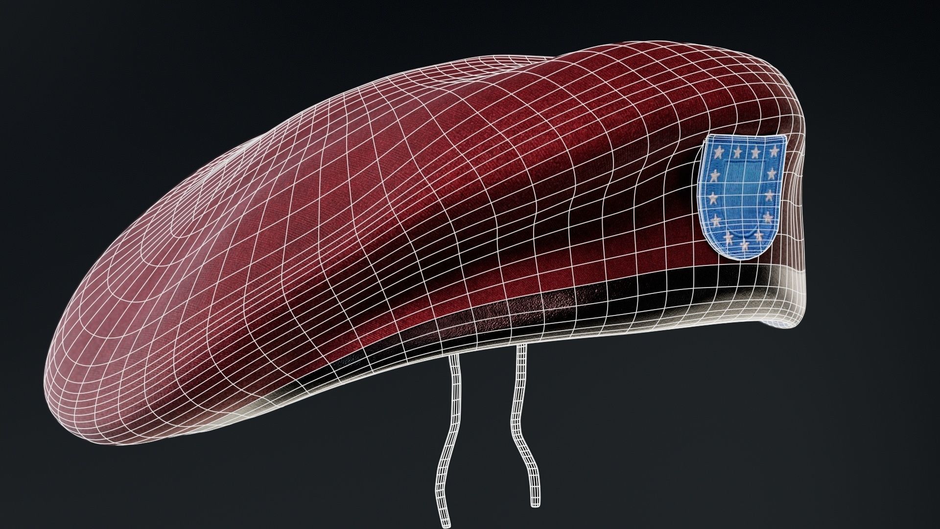 Army collection  Beret and Hand  Low-poly 3D model_44