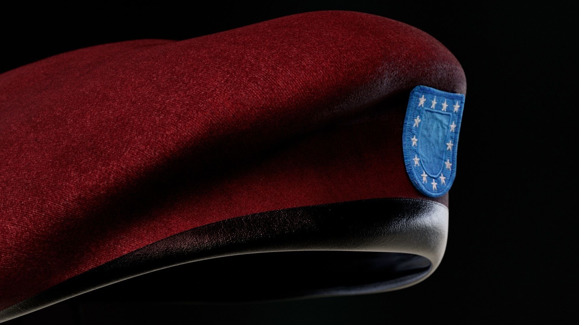 Army collection  Beret and Hand  Low-poly 3D model_37