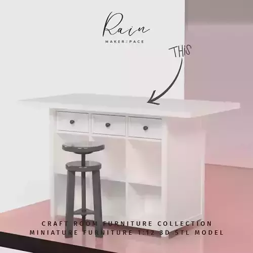 Work Table Miniature Crafter Sewing Room Furniture   3D print model