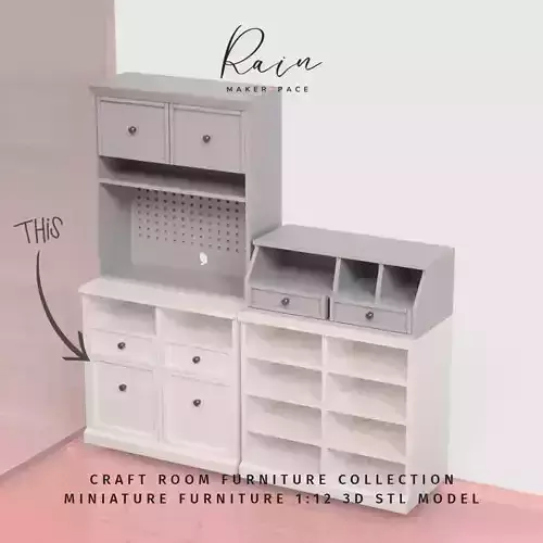 Storage Cabinet Miniature Crafter Sewing Room Furniture   3D print model