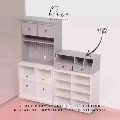 Organizer Hutch Miniature Crafter Sewing Room Furniture   3D print model