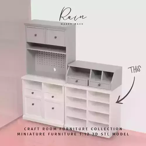 Open Storage Cabinet Miniature Crafter Sewing Room Furniture   3D print model