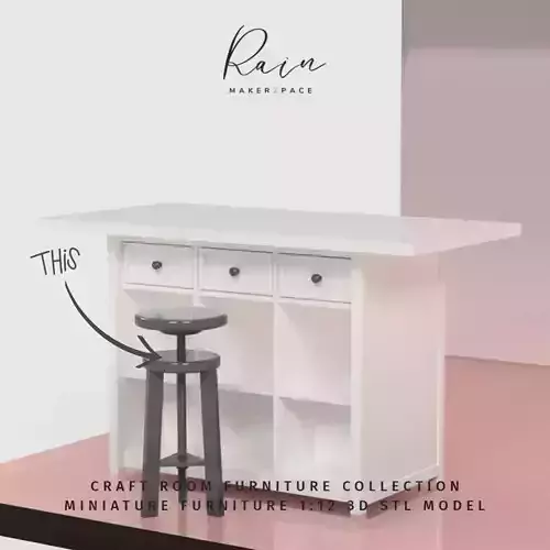Artist Stool Miniature Crafter Sewing Room Furniture   3D print model