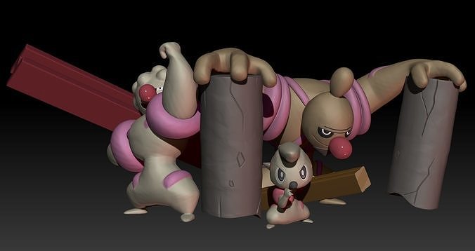 Pokemon Timburr Gurdurr Conkeldurr 3D print model