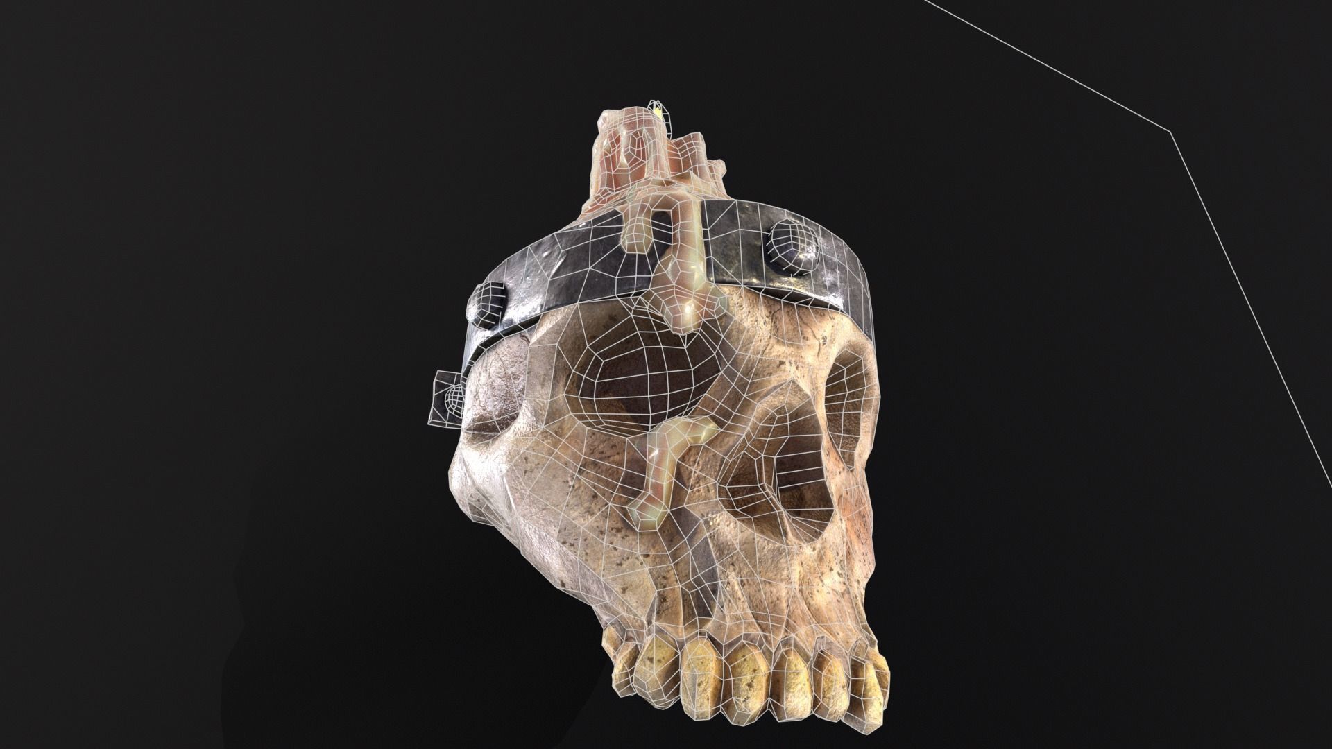 Halloween Spooky Wall Mounted Skull Candle Low-poly 3D model_17