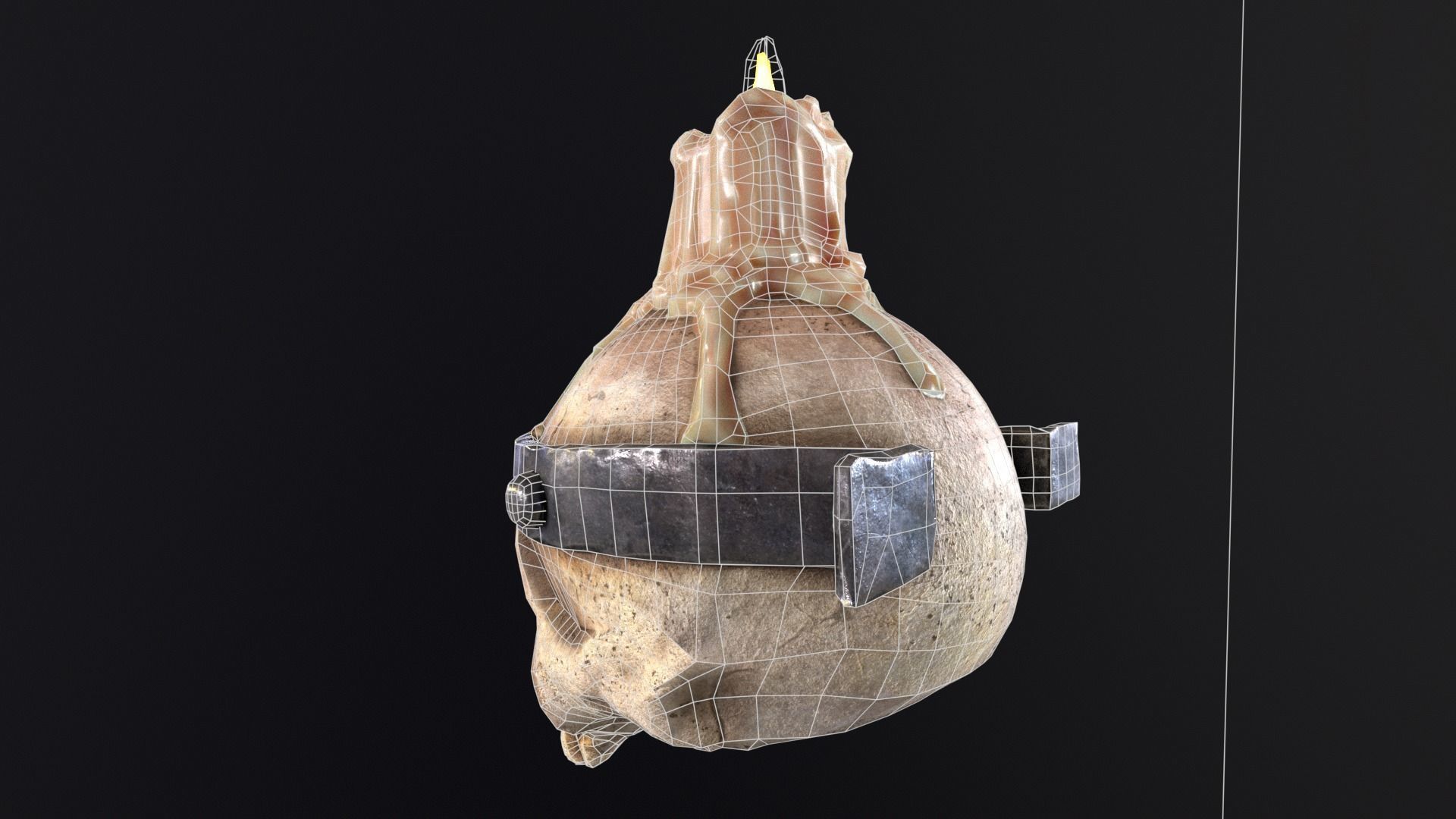 Halloween Spooky Wall Mounted Skull Candle Low-poly 3D model_20