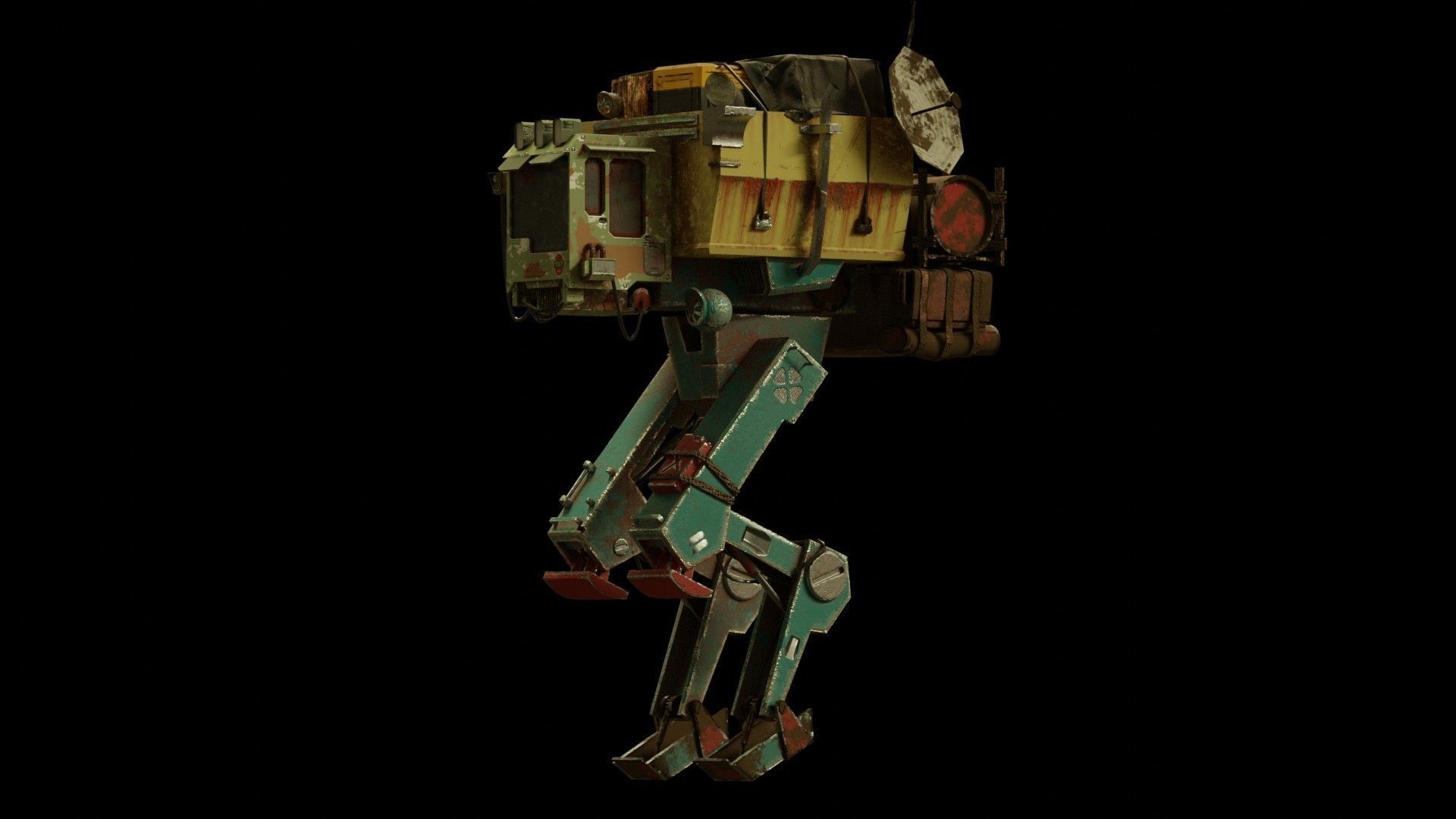 Robot old model  Low-poly 3D model_3