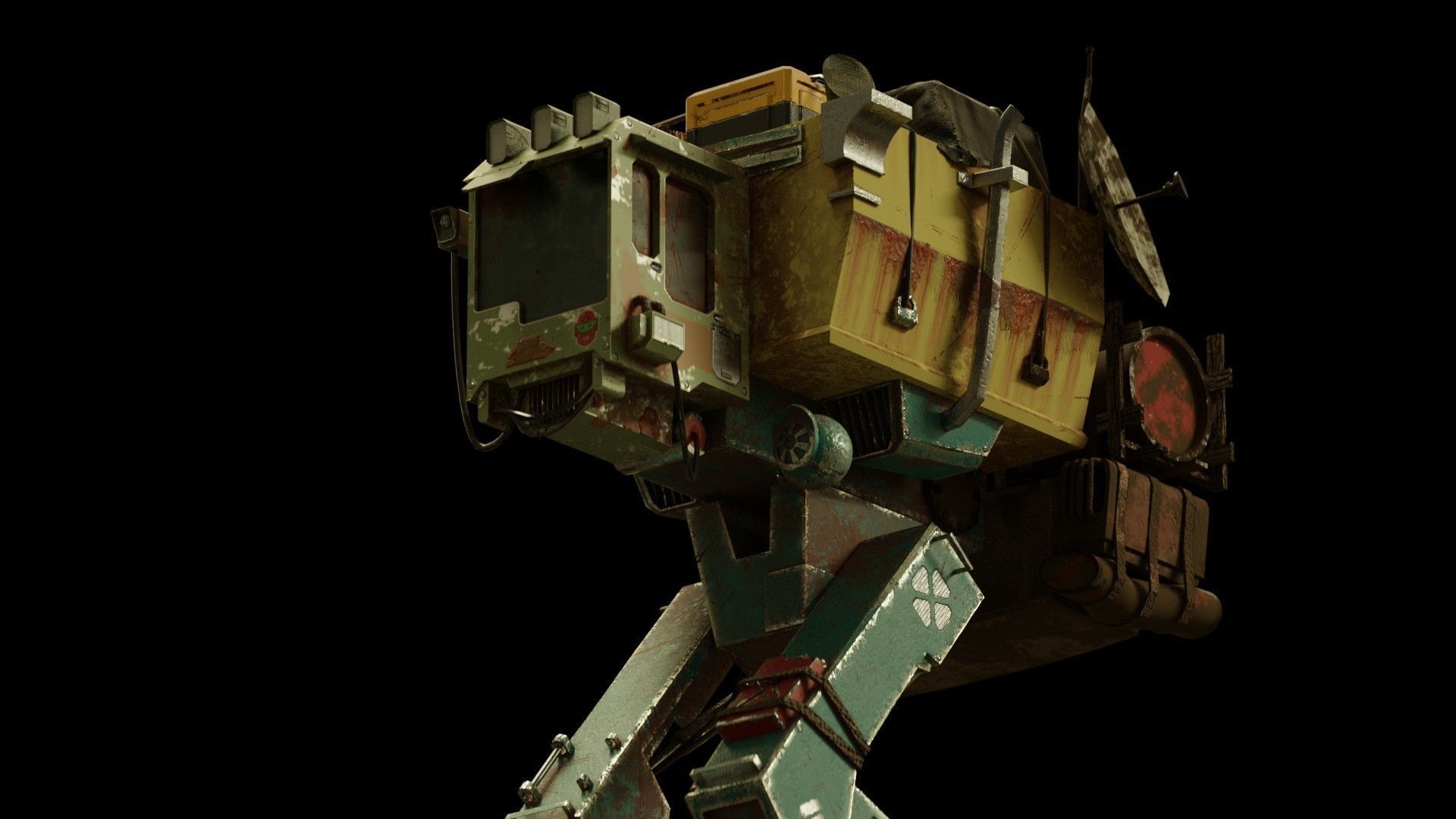 Robot old model  Low-poly 3D model_4