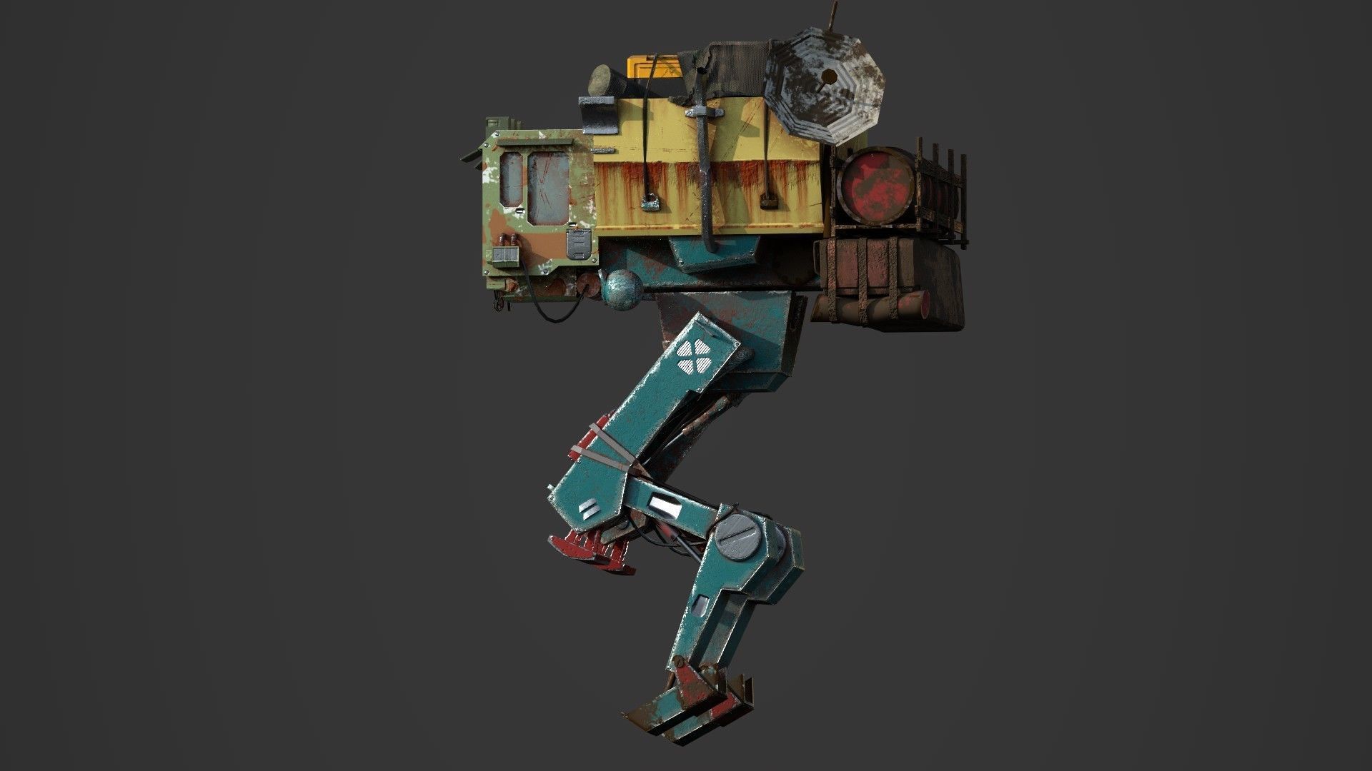 Robot old model  Low-poly 3D model_6