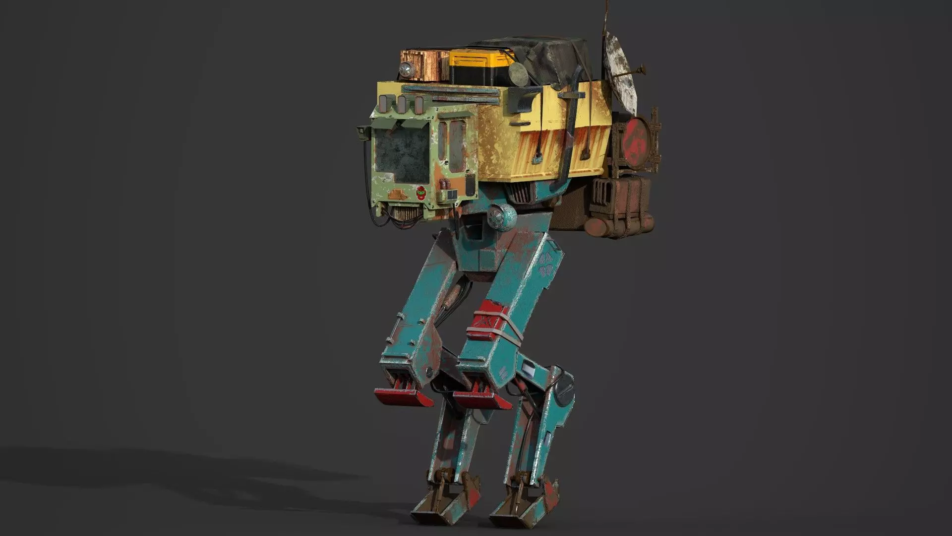Robot old model  Low-poly 3D model_0