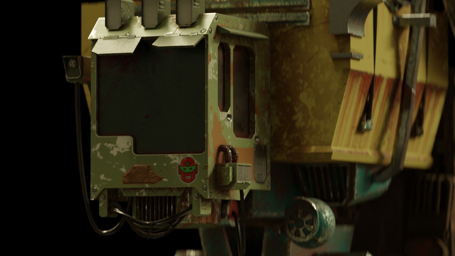 Robot old model  Low-poly 3D model_2