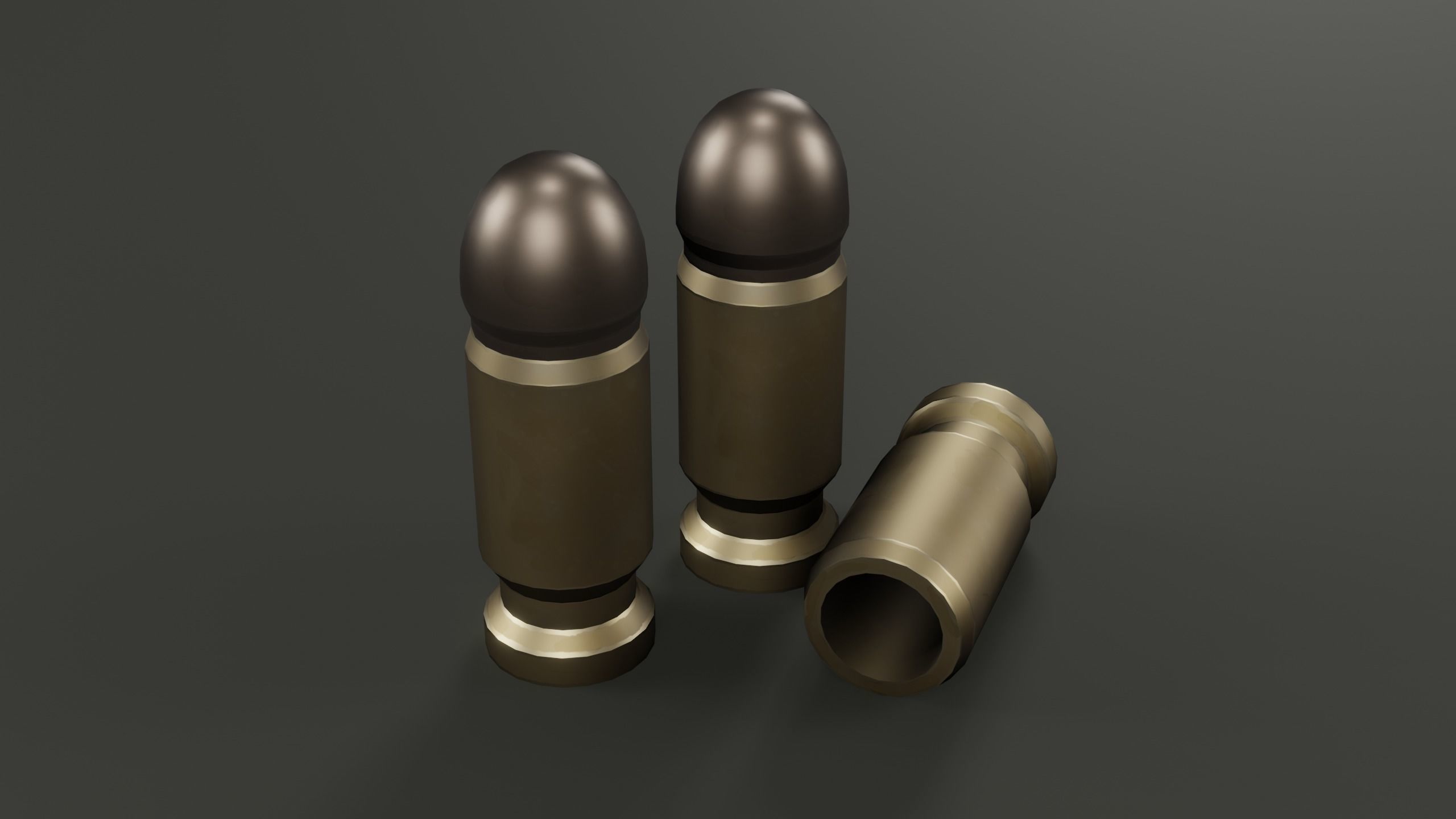 Pistol Ammo Low-poly 3D model_10