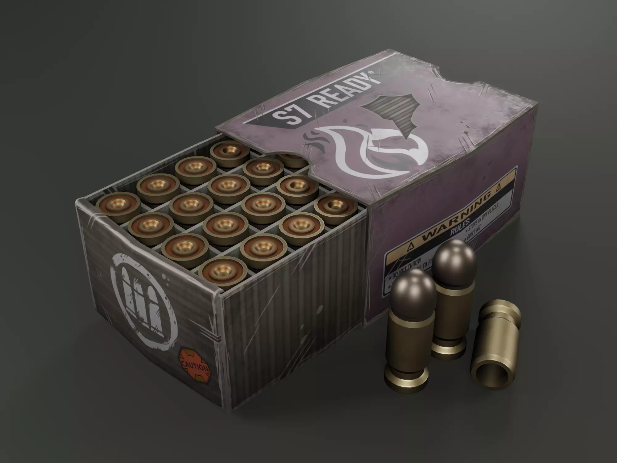 Pistol Ammo Low-poly 3D model_0
