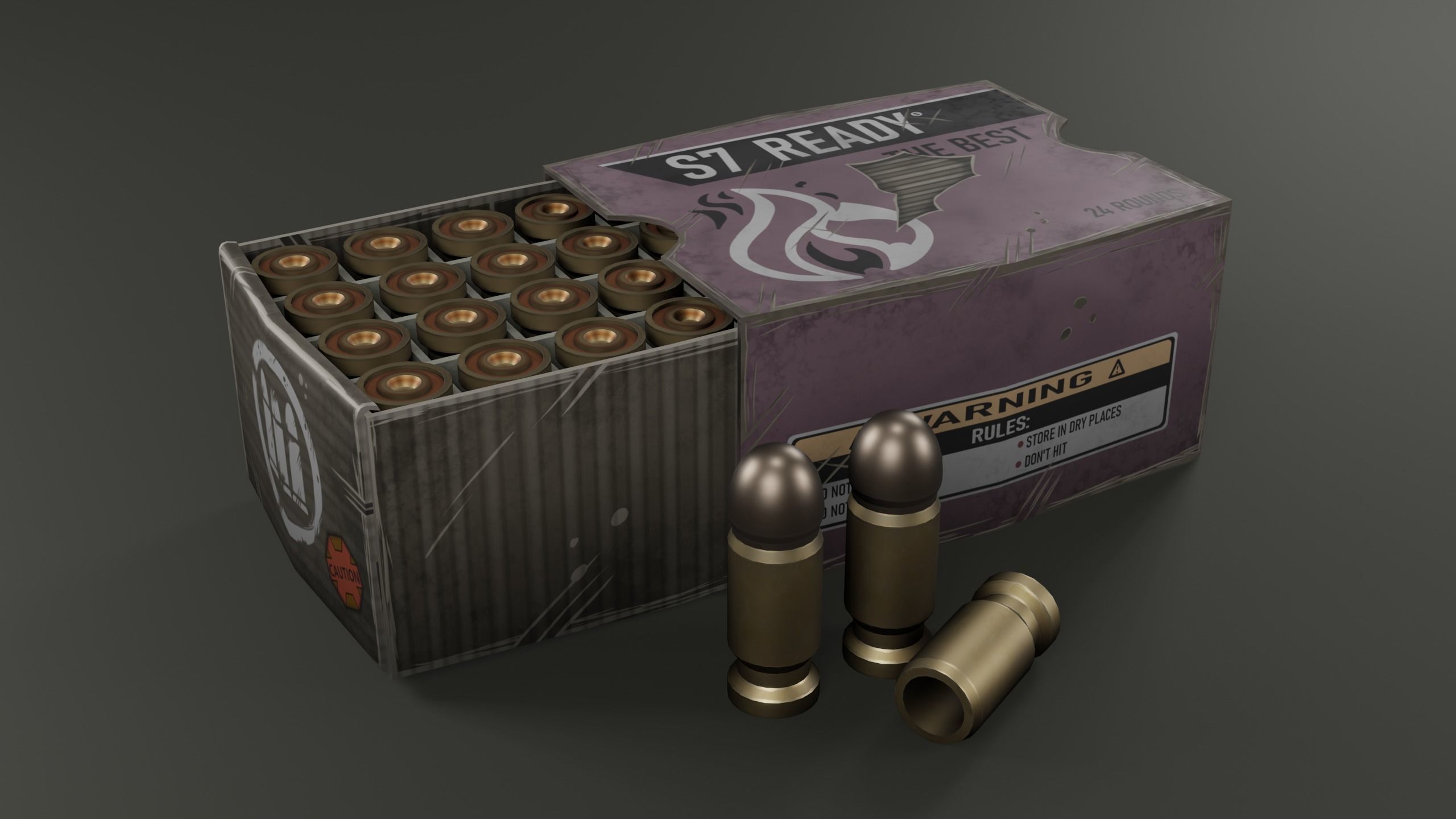 Pistol Ammo Low-poly 3D model_1