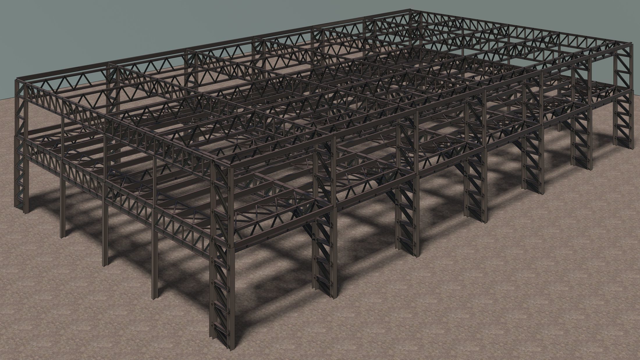 Steel structure frame 3D model_4