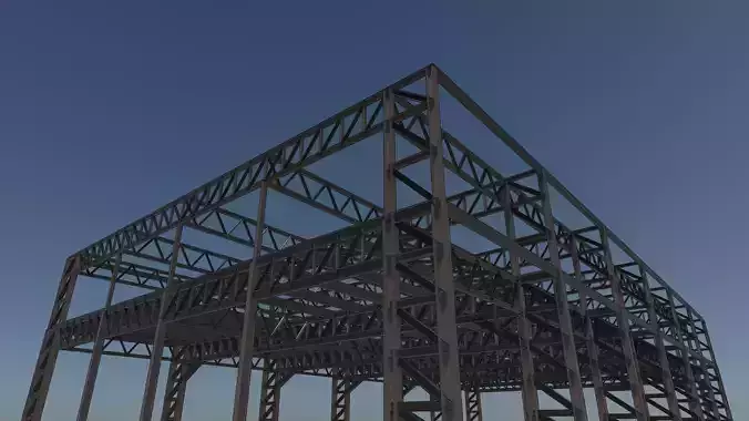 Steel structure frame 3D model