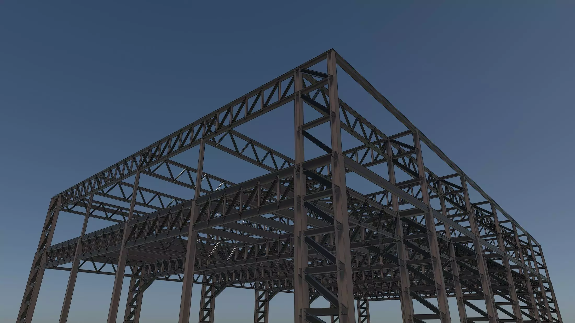 Steel structure frame 3D model_0