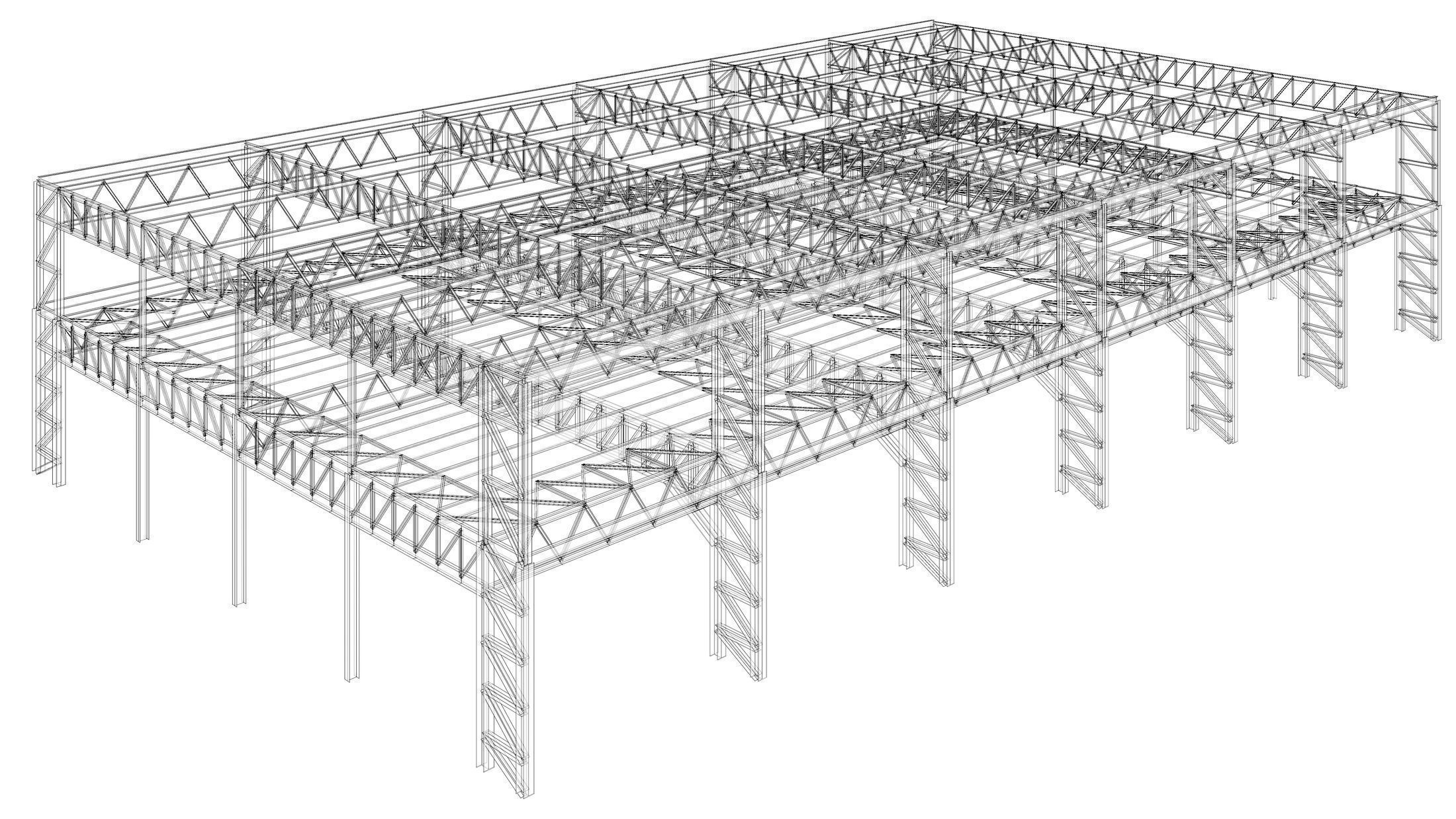 Steel structure frame 3D model_7