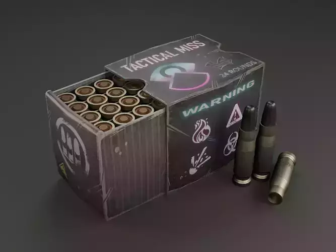Rifle Ammo Low-poly 3D model