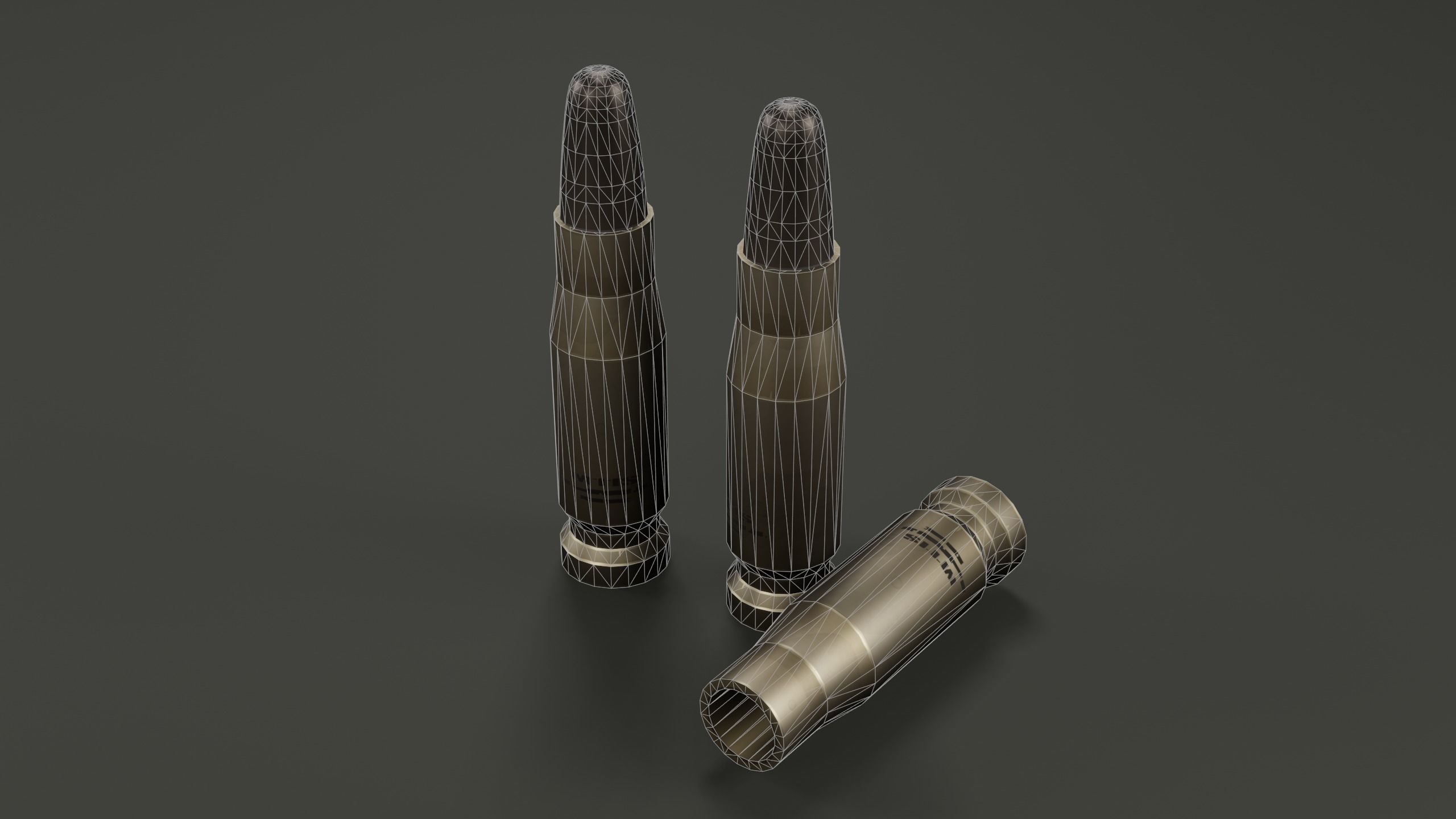 Rifle Ammo Low-poly 3D model_11