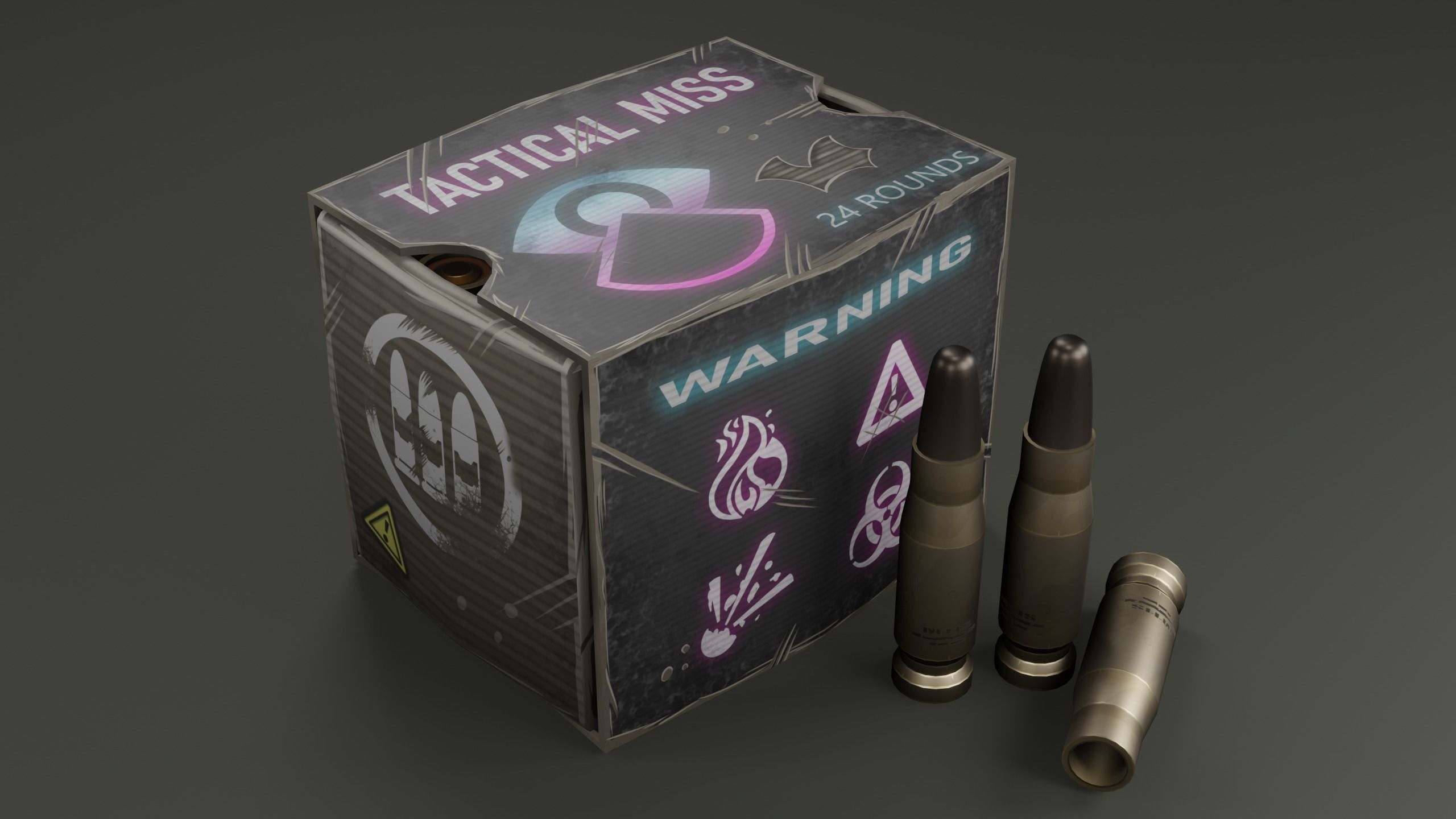 Rifle Ammo Low-poly 3D model_1