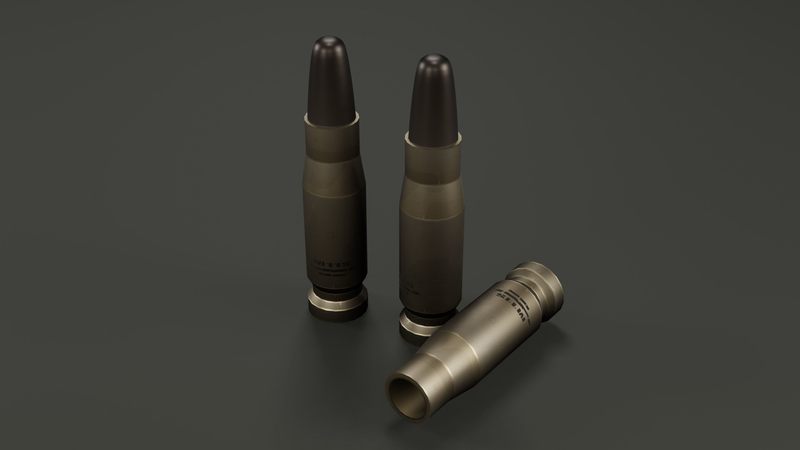Rifle Ammo Low-poly 3D model_10