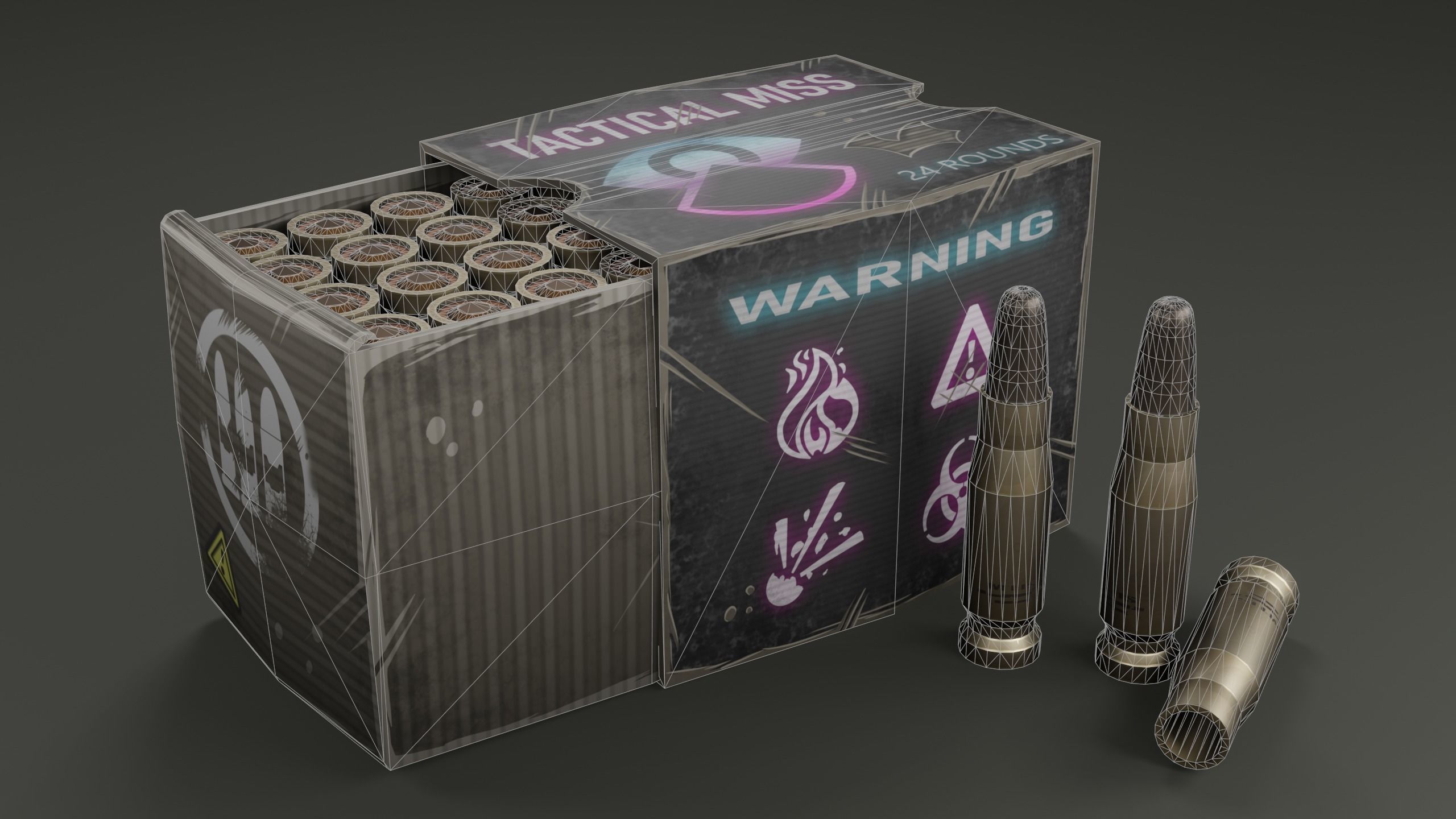 Rifle Ammo Low-poly 3D model_3