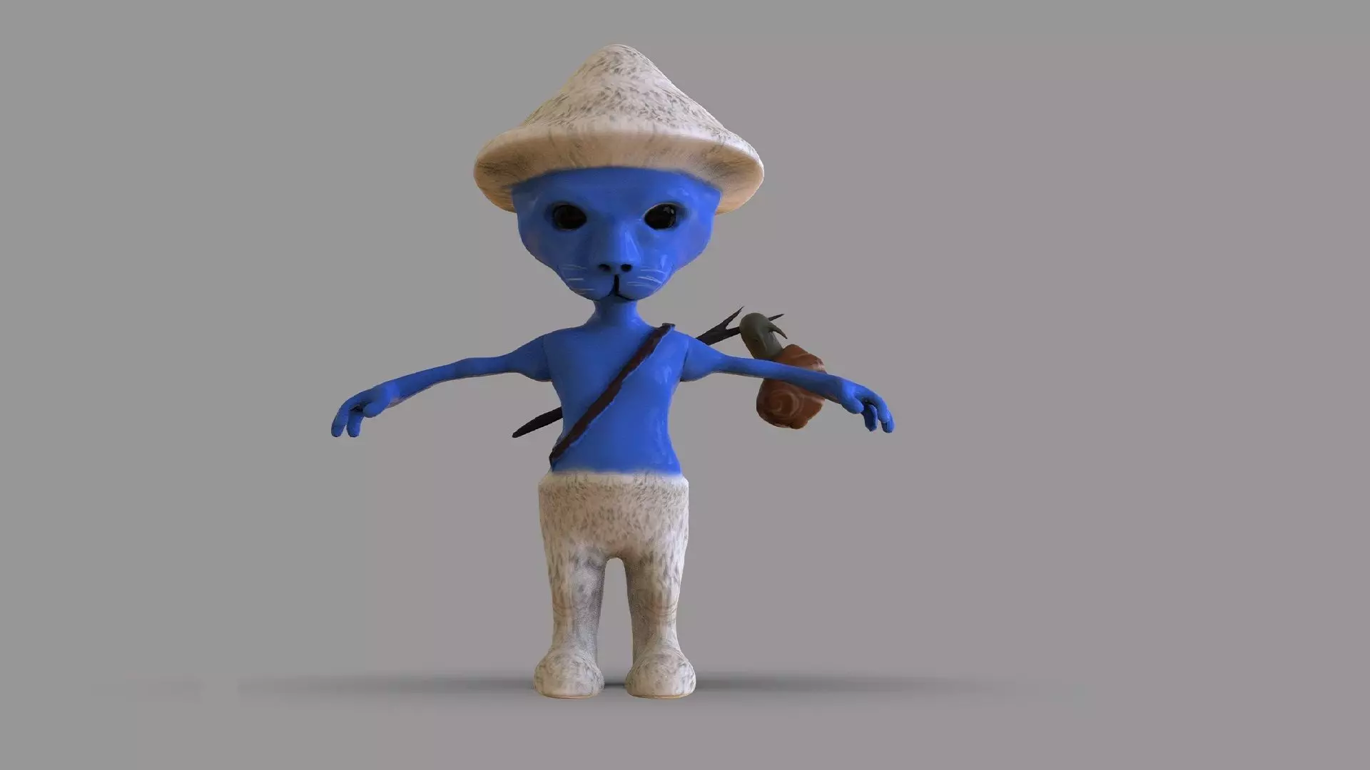 Smurf Cat Low-poly 3D model