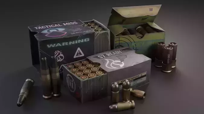 Ammo boxes 3D Model Collection