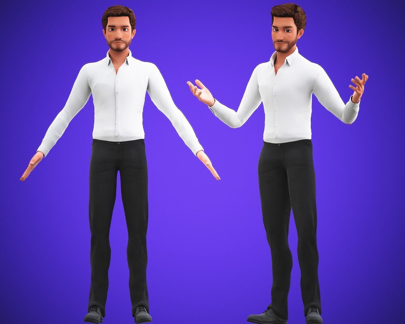 Free business Game Stylized Cartoon Man Free low-poly 3D model_2