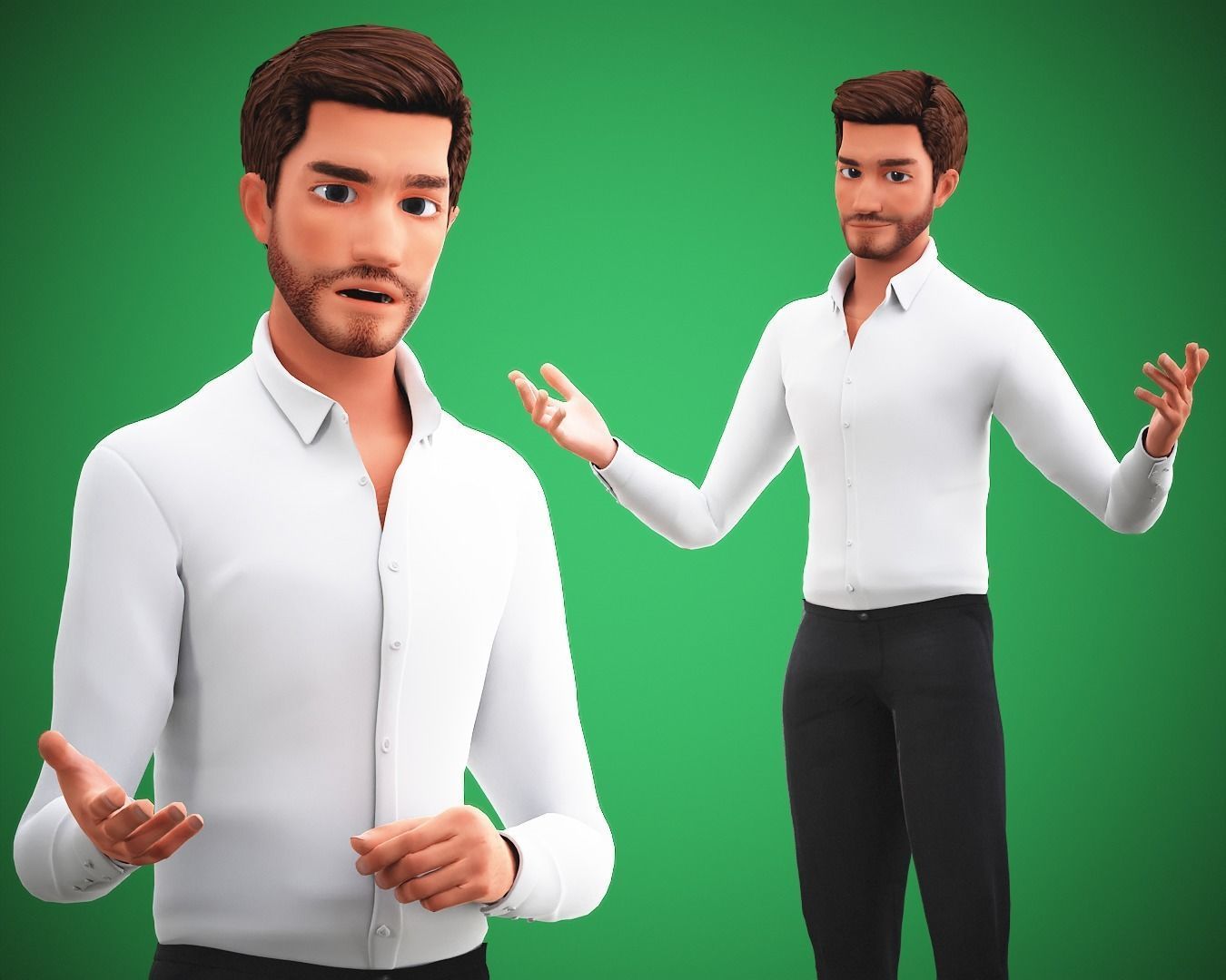 Free business Game Stylized Cartoon Man Free low-poly 3D model_3