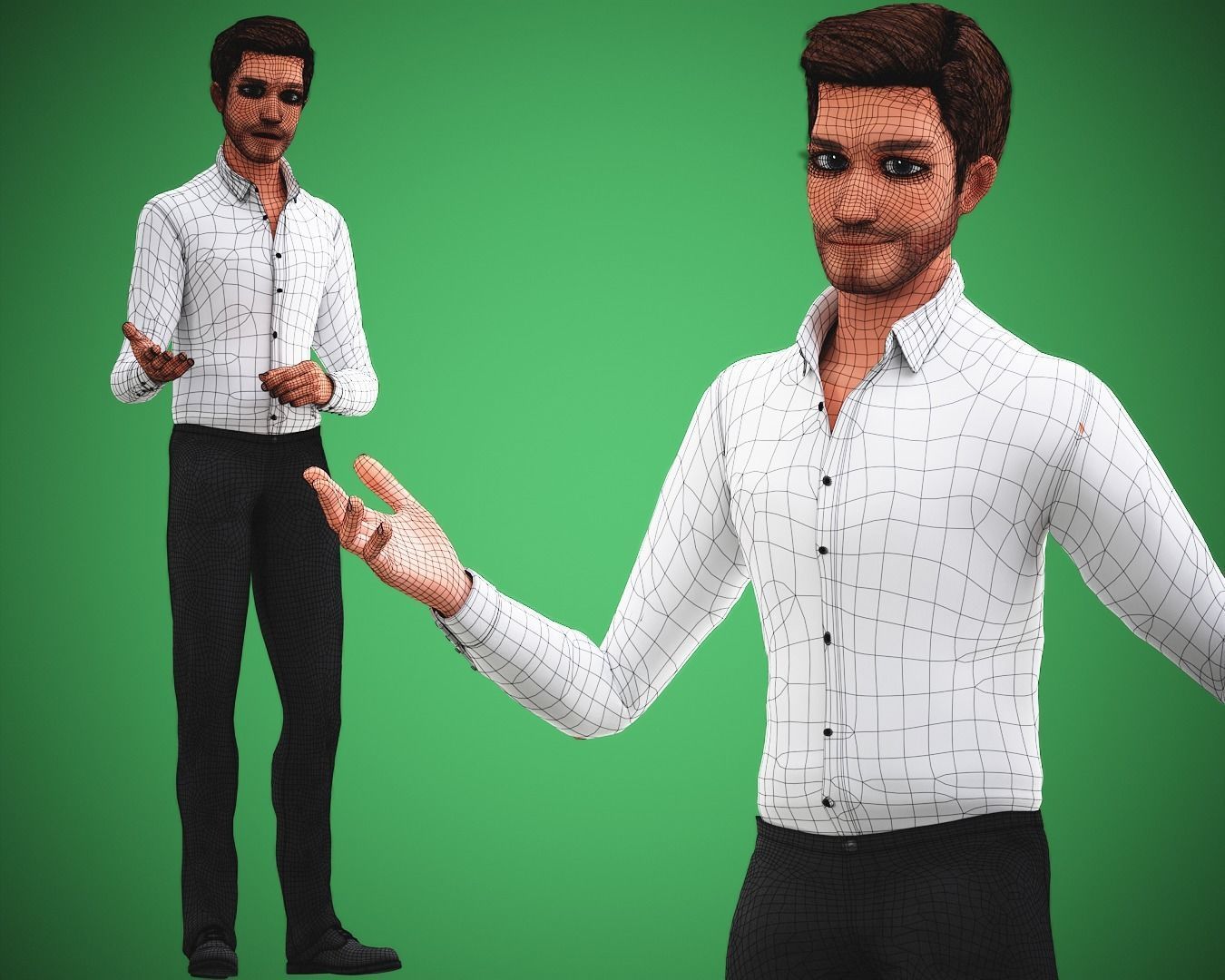 Free business Game Stylized Cartoon Man Free low-poly 3D model_4