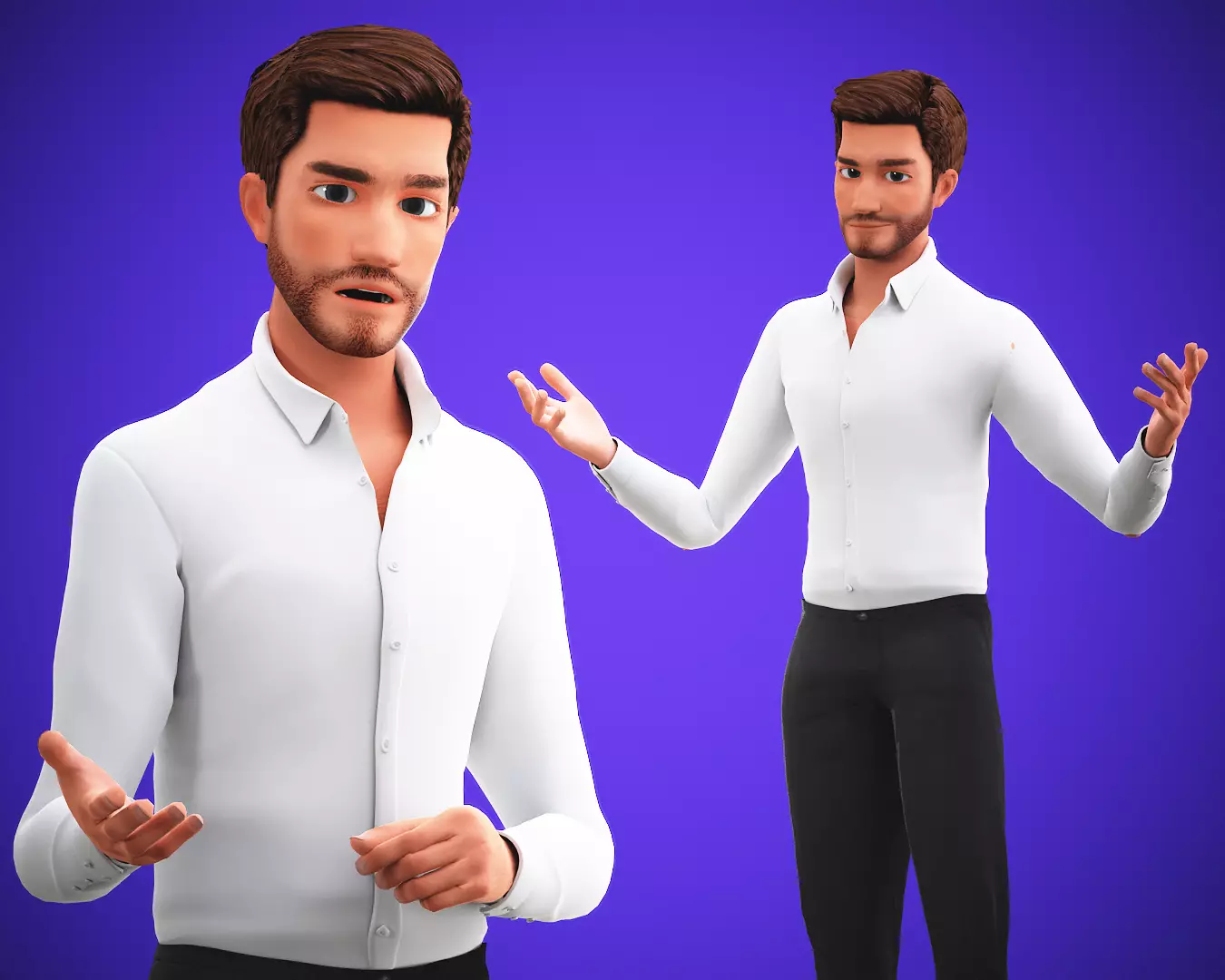 Free business Game Stylized Cartoon Man Free low-poly 3D model_0