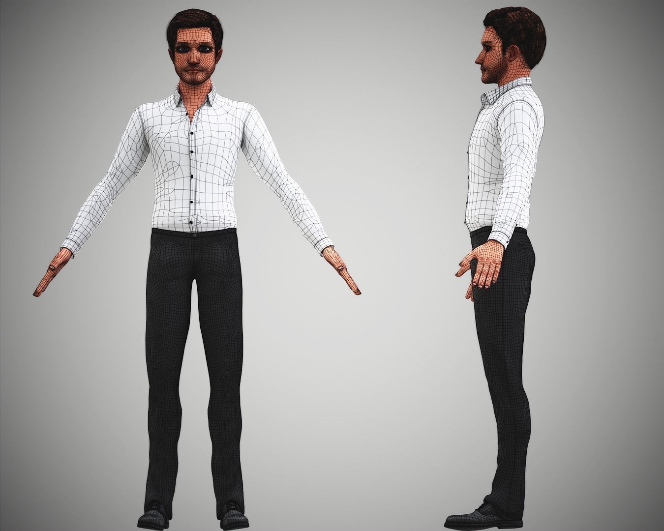Free business Game Stylized Cartoon Man Free low-poly 3D model_11