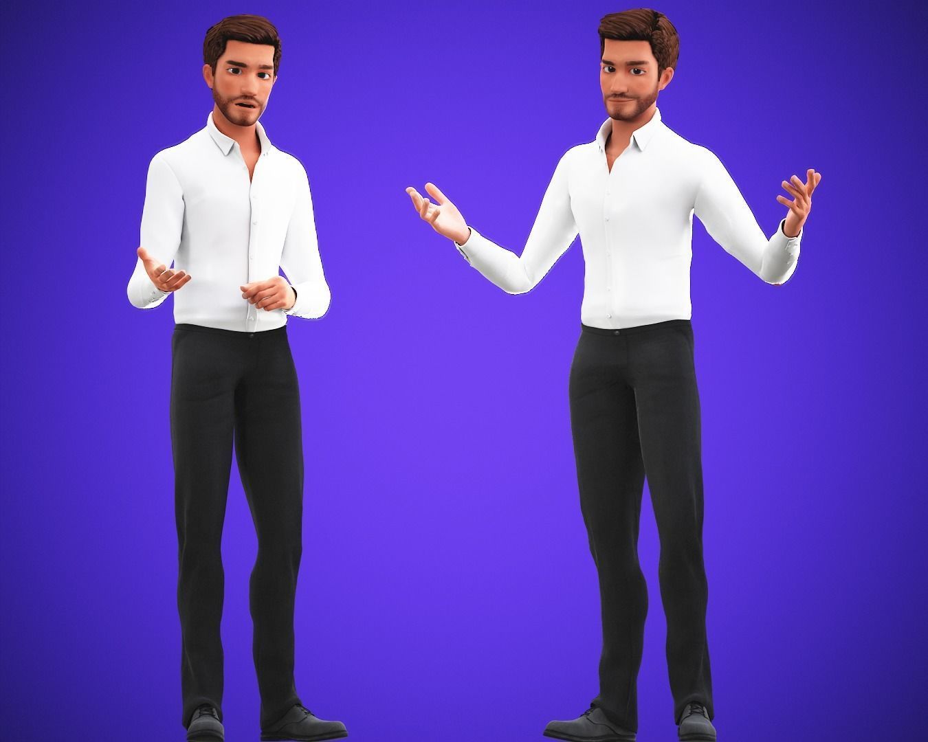 Free business Game Stylized Cartoon Man Free low-poly 3D model_1