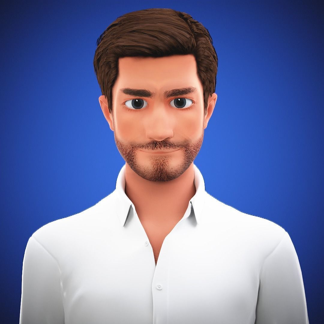 Free business Game Stylized Cartoon Man Free low-poly 3D model_10