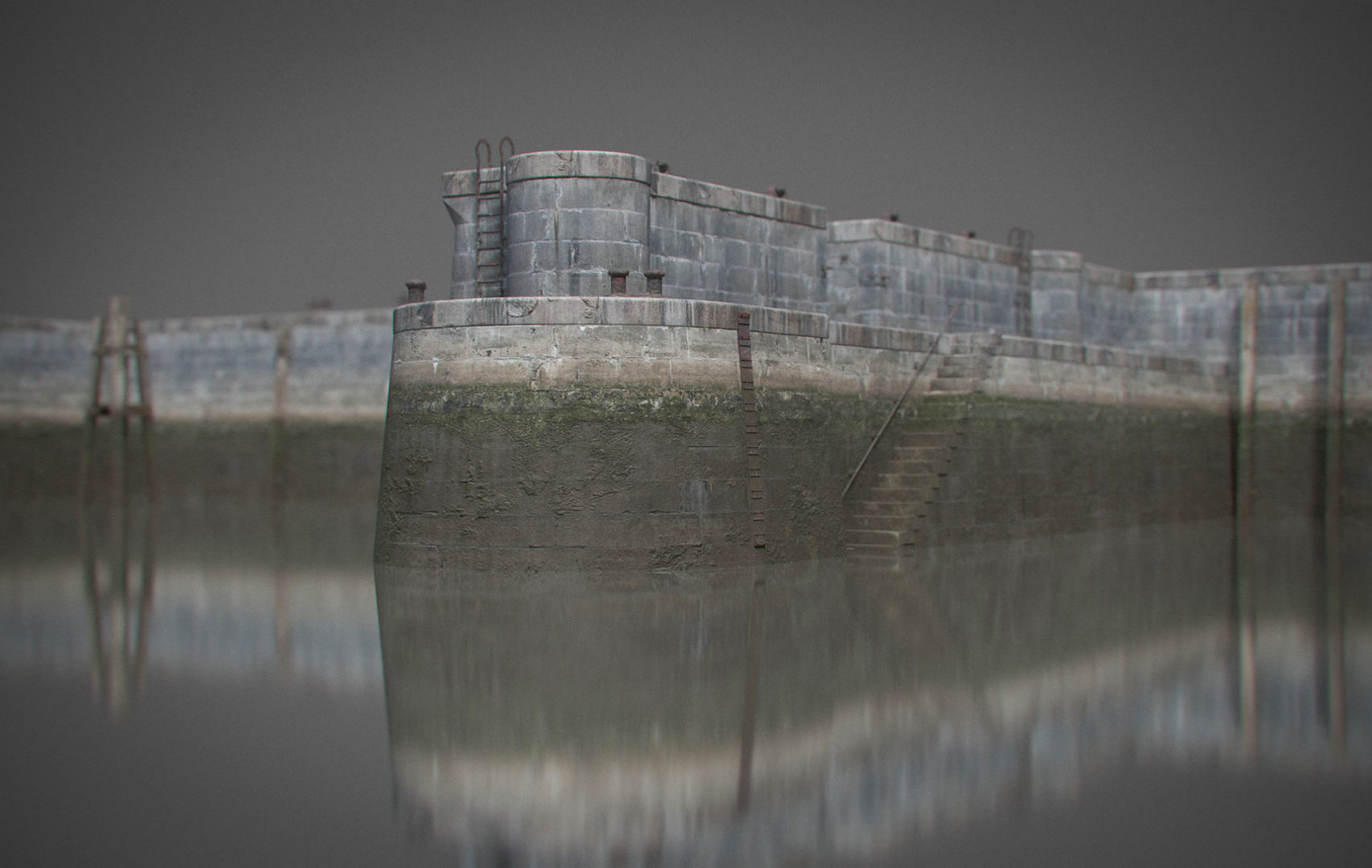 Modular Quay Set 3D model_3