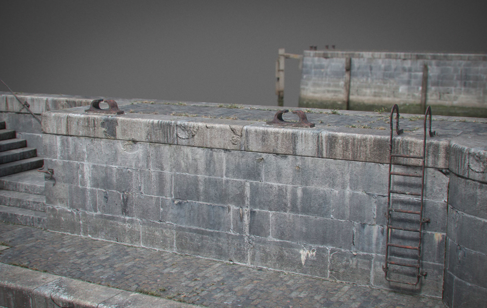 Modular Quay Set 3D model_5