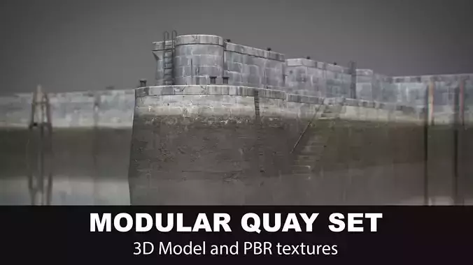 Modular Quay Set 3D model