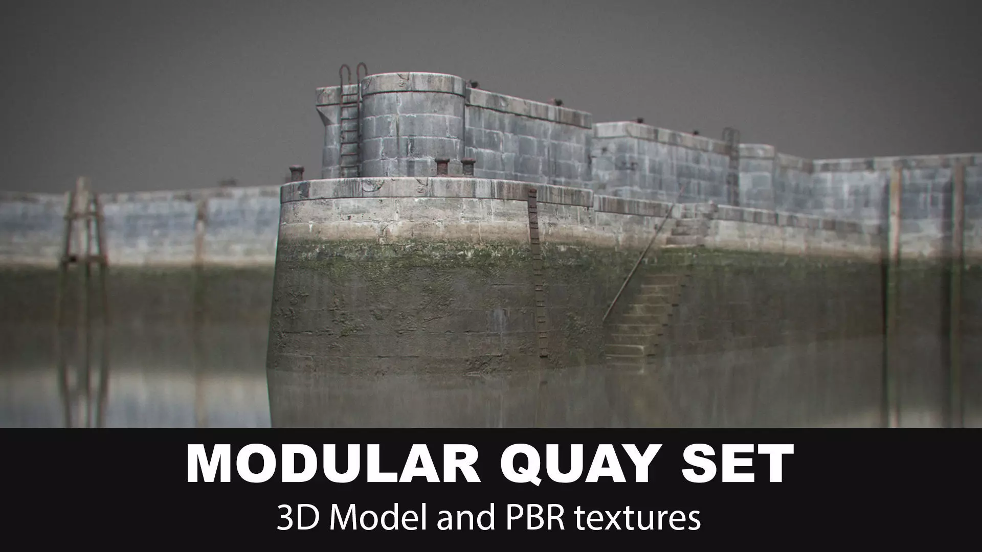 Modular Quay Set 3D model_0