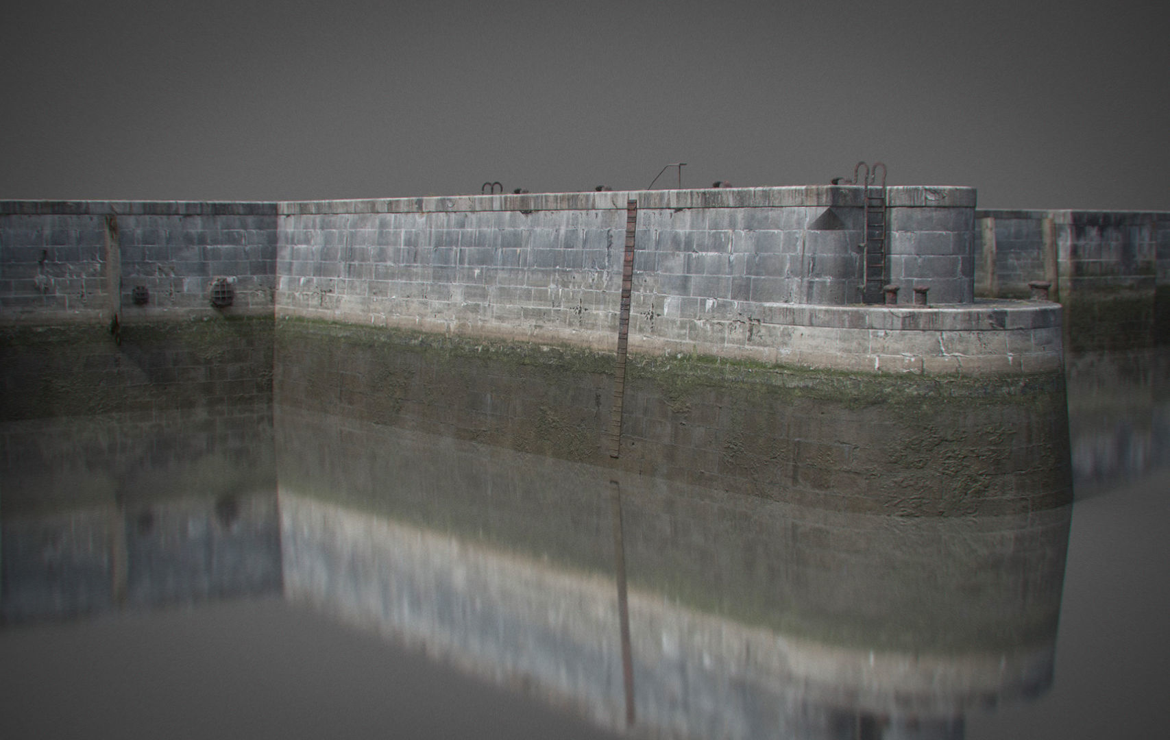 Modular Quay Set 3D model_11