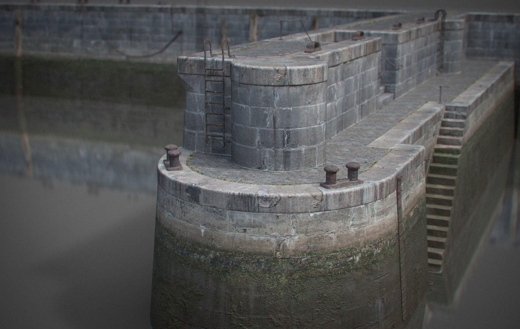 Modular Quay Set 3D model_2