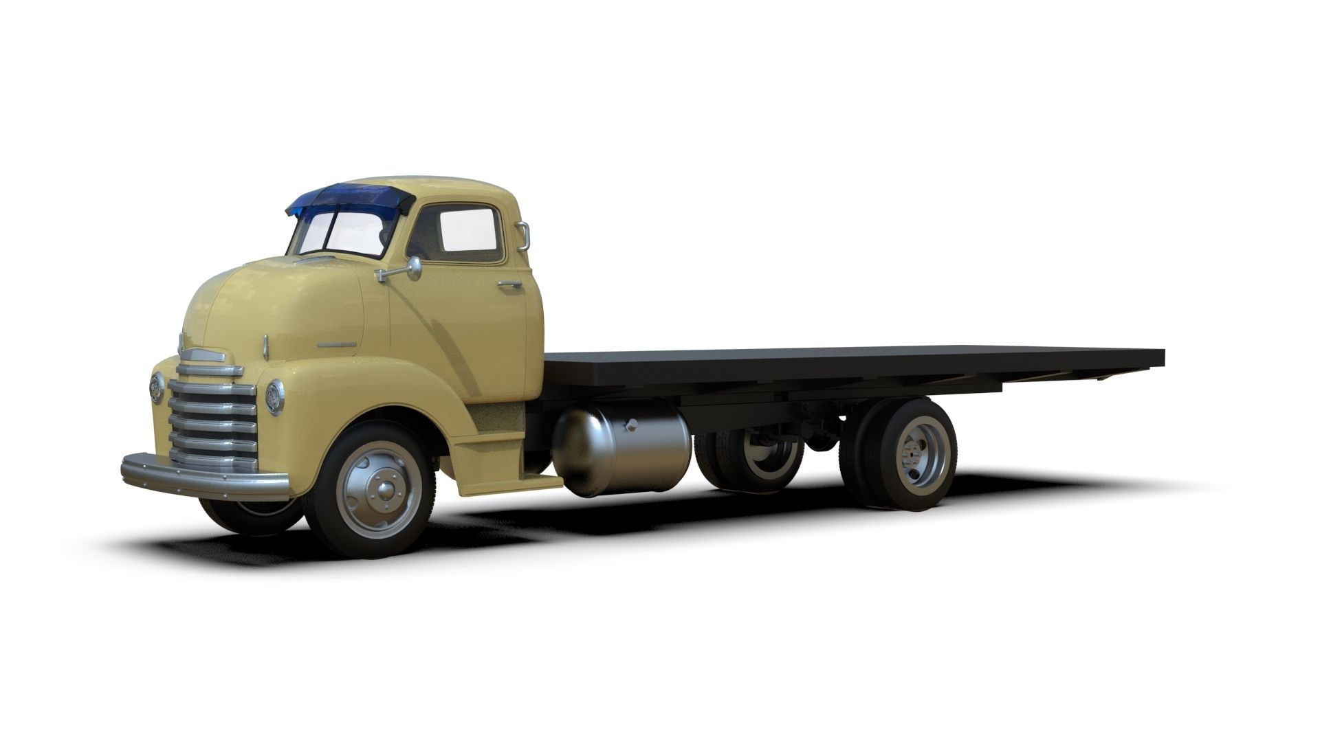 STL files Hauler Cab Over Engine longbed flatbed truck COE 3D print model_18
