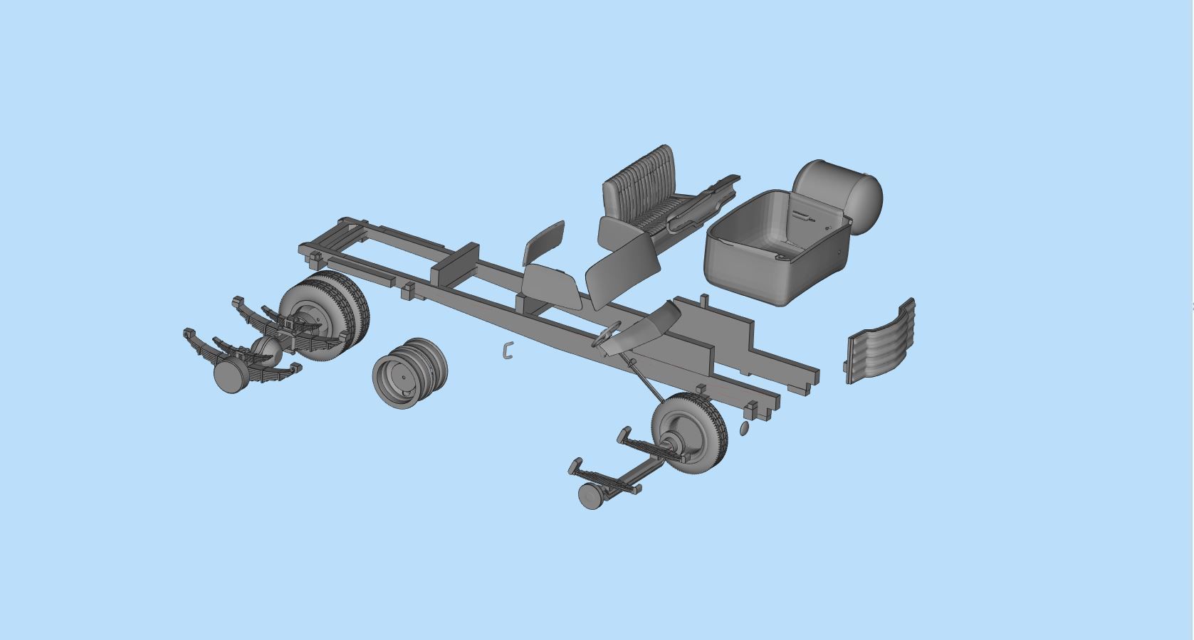 STL files Hauler Cab Over Engine longbed flatbed truck COE 3D print model_14