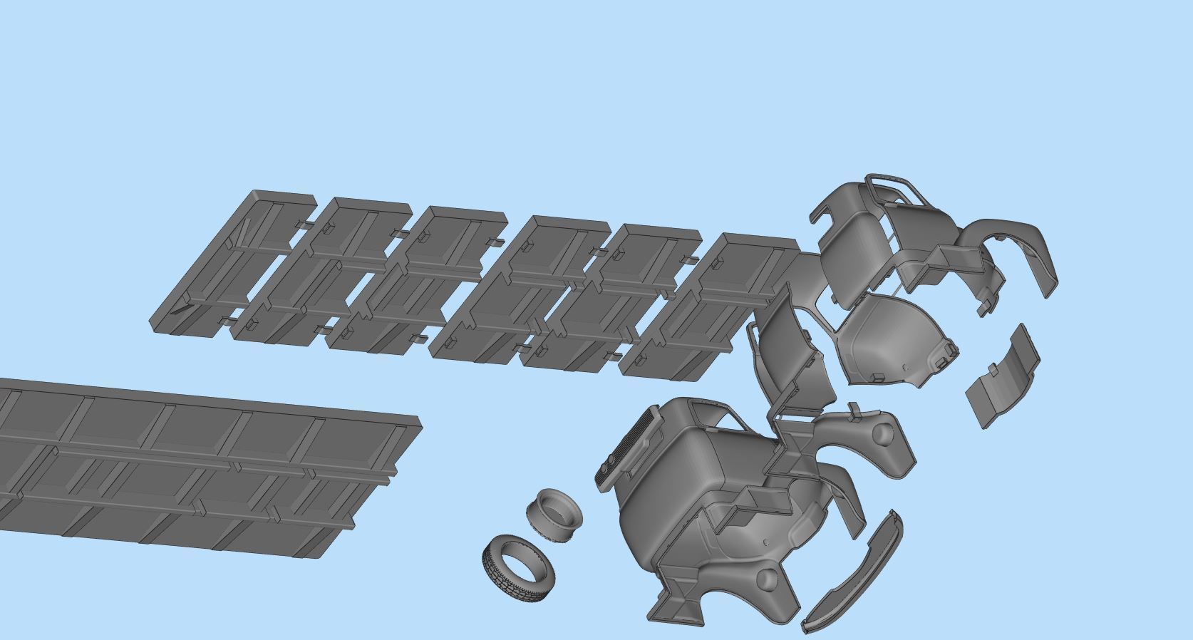 STL files Hauler Cab Over Engine longbed flatbed truck COE 3D print model_12