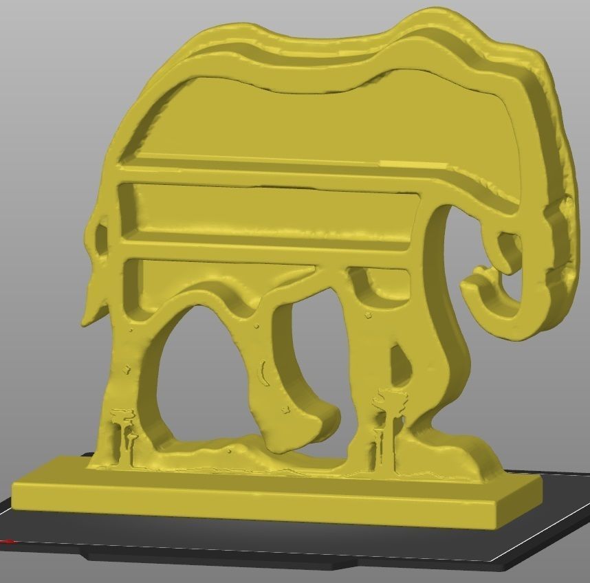 elephant crystal display shelf 3D print model_3