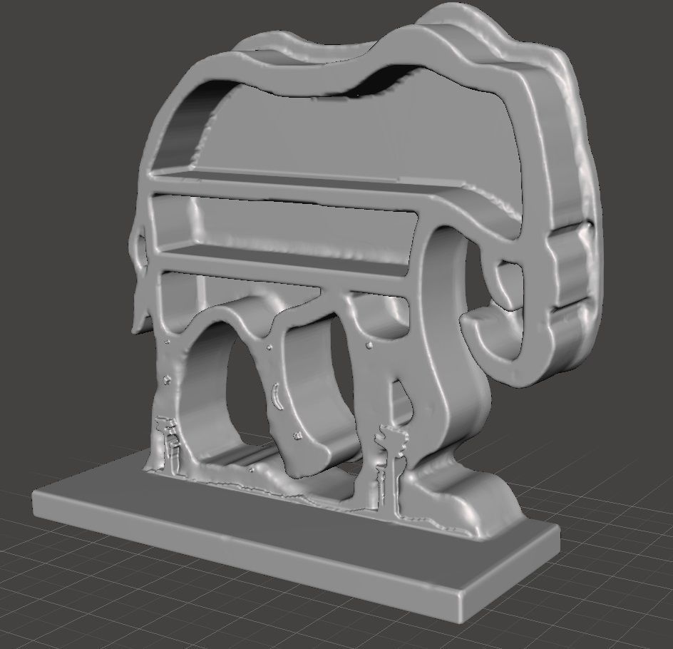 elephant crystal display shelf 3D print model_1