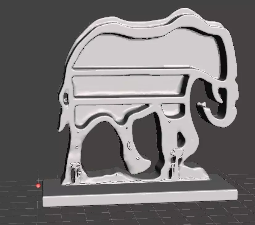 elephant crystal display shelf 3D print model_0