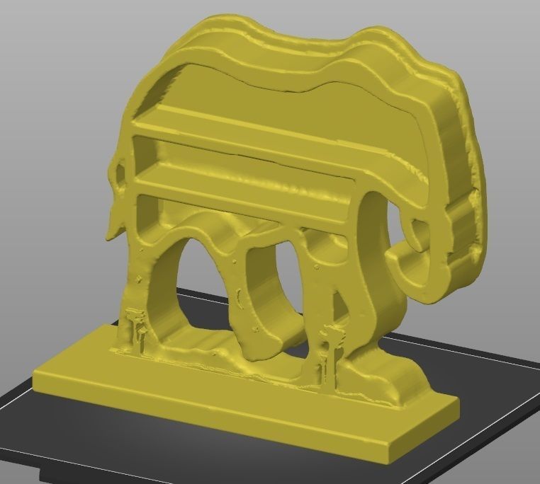 elephant crystal display shelf 3D print model_2