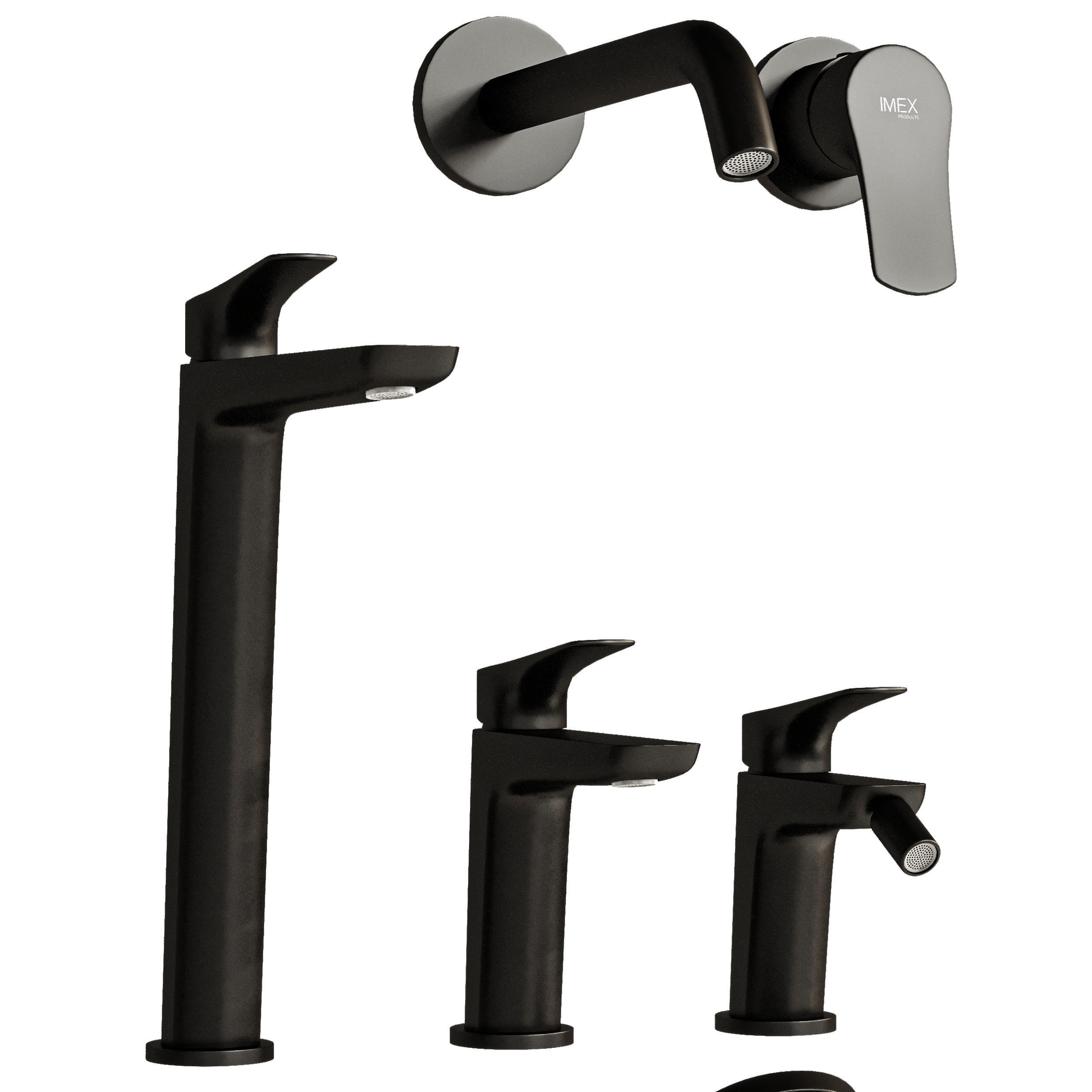 Bathroom Faucet Set 3D model_2
